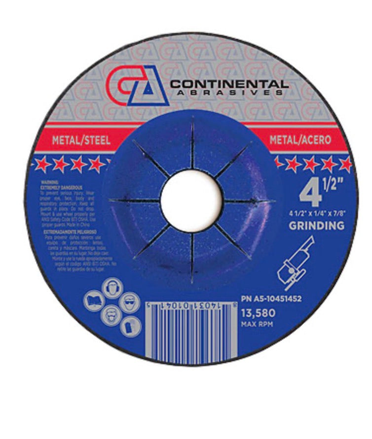 4 1/2"x1/4"x7/8" T27 Depressed Center Grinding Wheel
