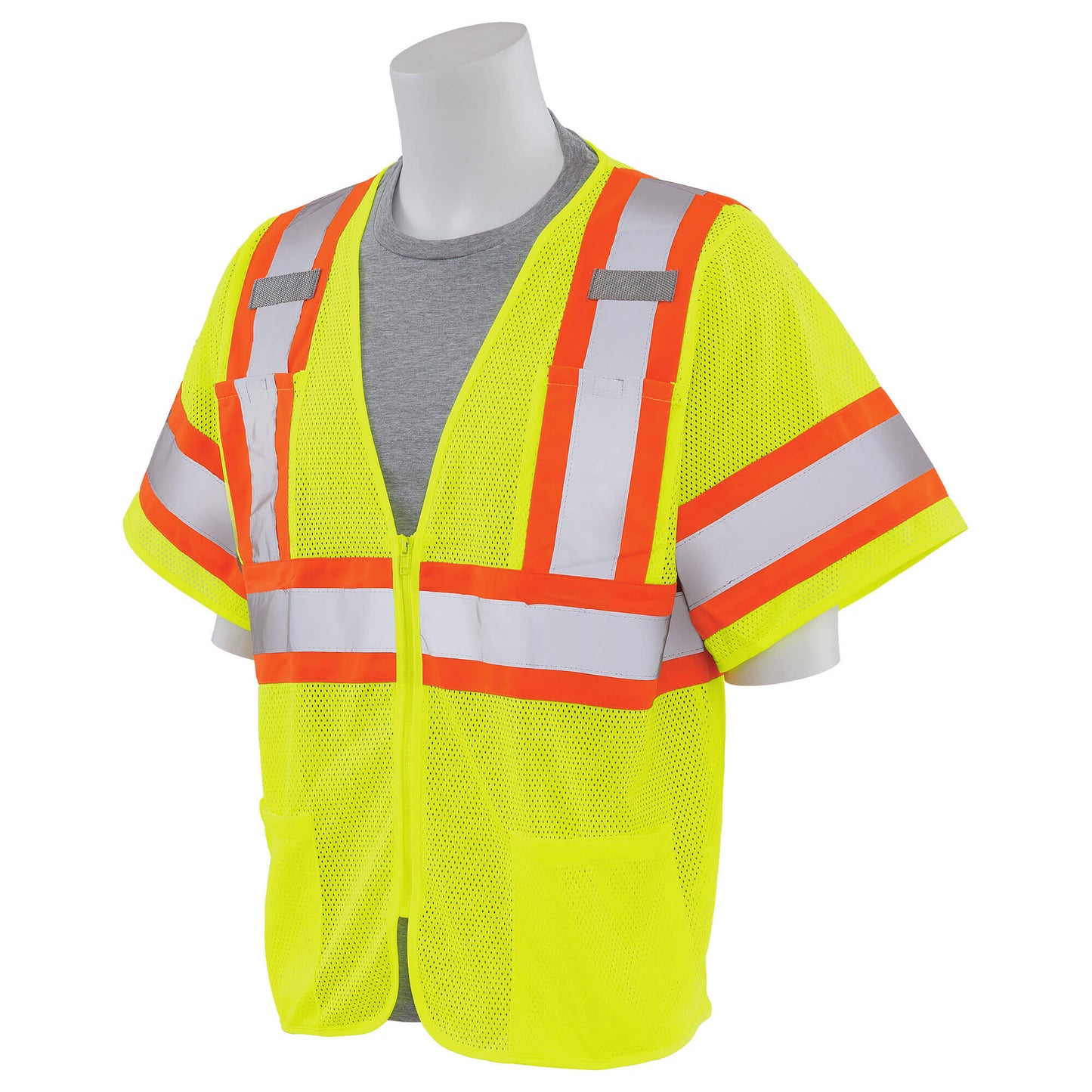 ERB by Delta Plus S683P Type R Class 3 Mesh Two-Tone Safety Vest with Zipper - Yellow/Lime