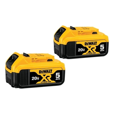 Dewalt MAX* Cordless Tool Battery, 20 V, Lithium-ion, 5.0 Ah, 2 PK