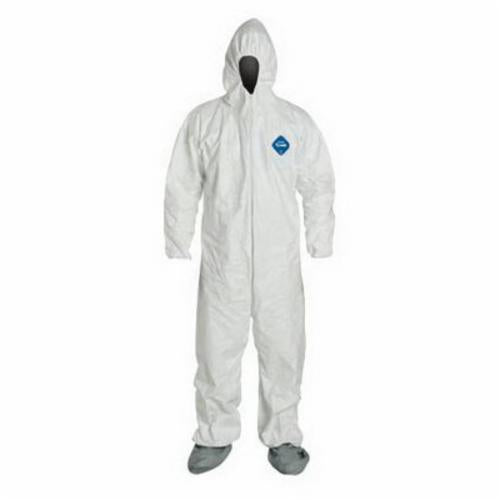 Dupont Tyvek 400 Disposable Coveralls, Hooded Coverall, 3X, Serged Seam, White Case of 25