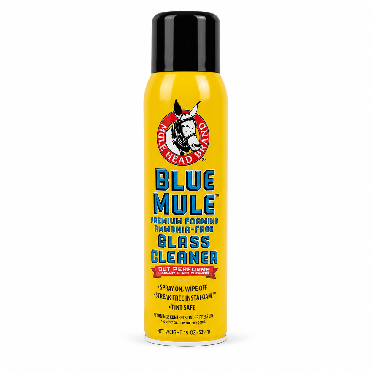 BLUE MULE GLASS CLEANER Premium Foaming Ammonia-Free Glass Cleaner 19oz