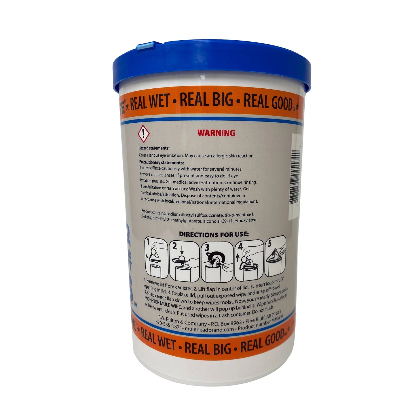 Mule Head Brand Monster Mule Wet and Gritty Wipes™ 10"x12" Heavy Duty Textured Cleaning Wipe, 72 Count