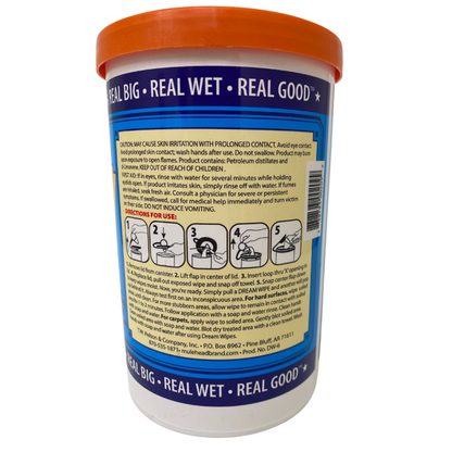 Mule Head Brand Dream Wipes Heavy Duty Citrus Based Cleaning Wipe, 72 Count