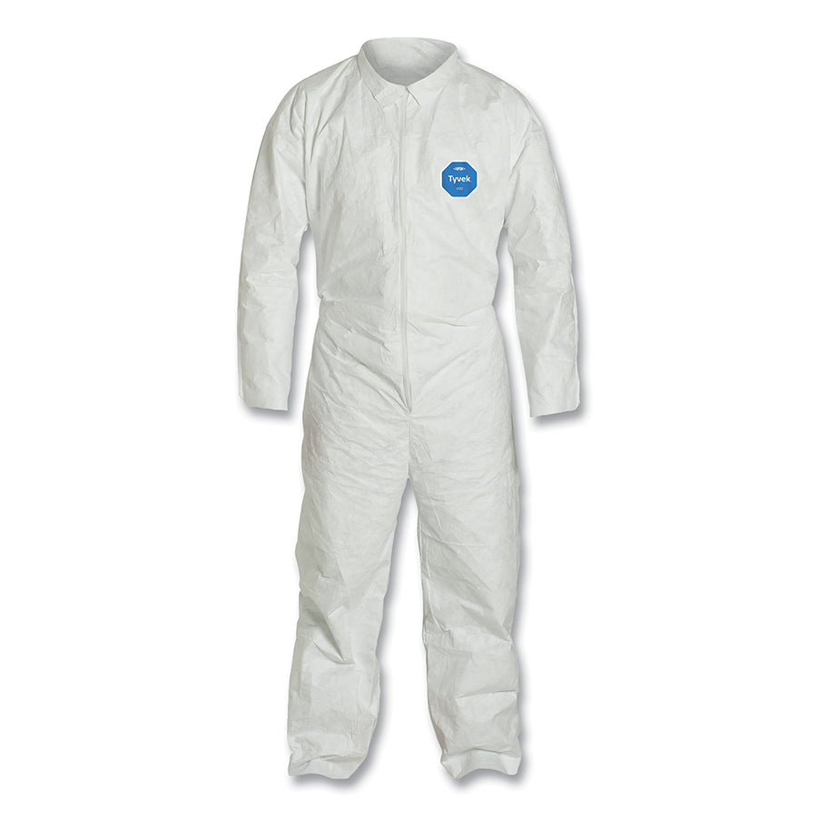 Tyvek® 400 Coveralls, Serged Seams, Collar, Elas Waist, Open Wrists/Ankles, Front Zip, Storm Flap, WH, X-Lg