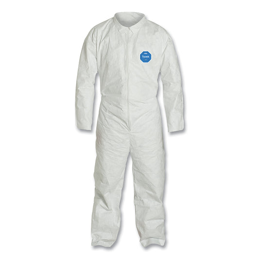 Tyvek® 400 Coveralls, Serged Seams, Collar, Elas Waist, Open Wrists/Ankles, Front Zip, Storm Flap, WH, X-Lg