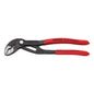 Knipex Cobra® Water Pump Pliers, 7-1/4 in OAL, V-Jaws, 18 Adjustments, Serrated