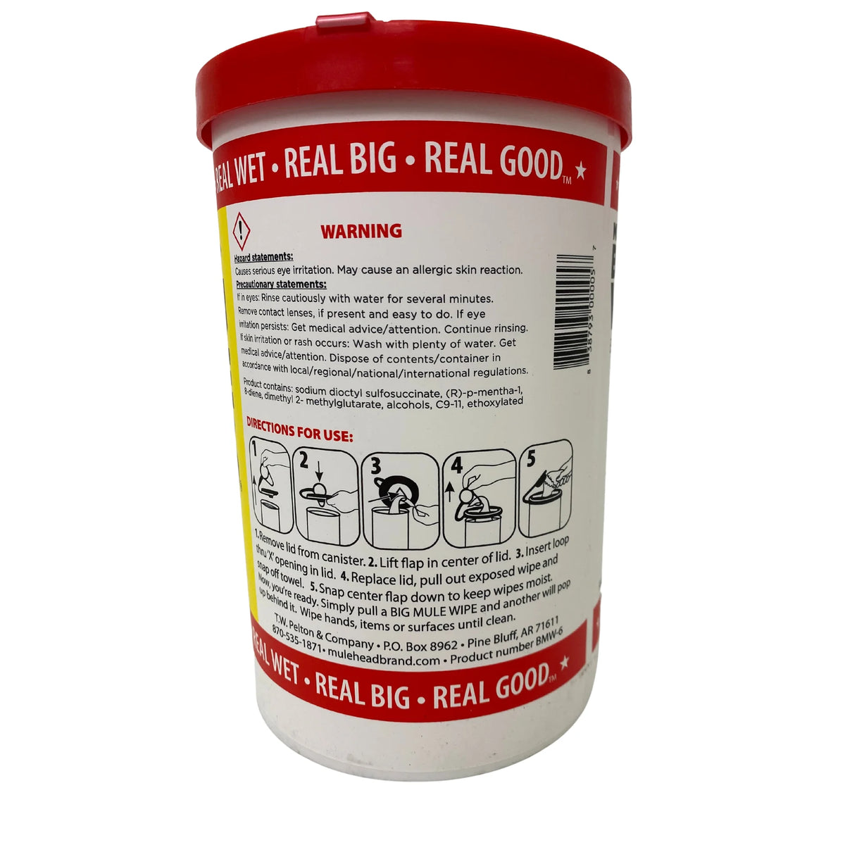 Mule Head Big Mule Wipes Heavy-Duty Cleaning Wipes – Case of 6, 72 Count Each, 10" x 12"