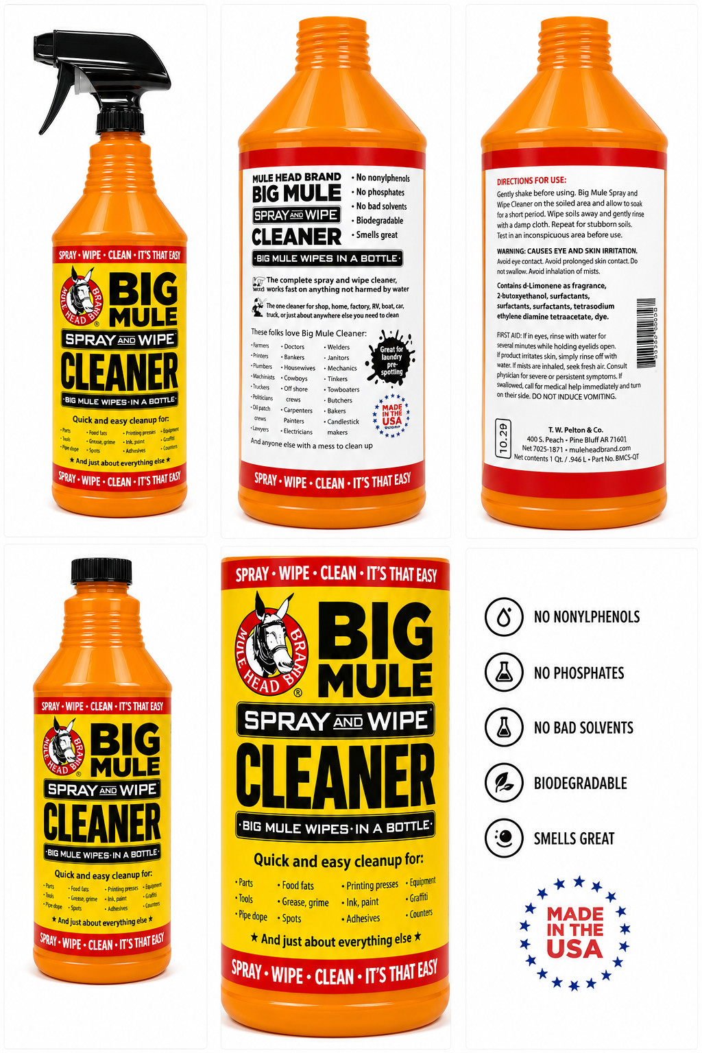 Big Mule Head Brand Spray and Wipe Spray Cleaner