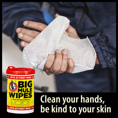 Mule Head Big Mule Wipes Heavy-Duty Cleaning Wipes – Case of 6, 72 Count Each, 10" x 12"