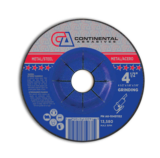 4 1/2" x 1/8" x 7/8 T27 Depressed Center Grinding Wheel For Metal Pipe Cutting