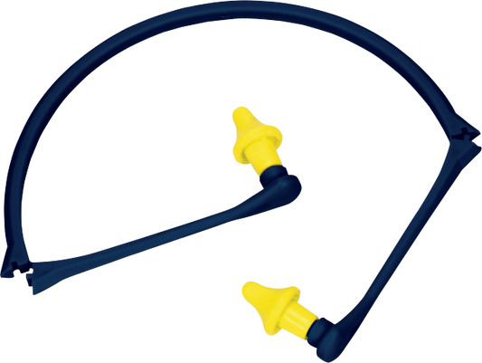 Delta Plus CONICAP01 Earplugs with Headband, PU Tips, Reusable, Adjustable Band