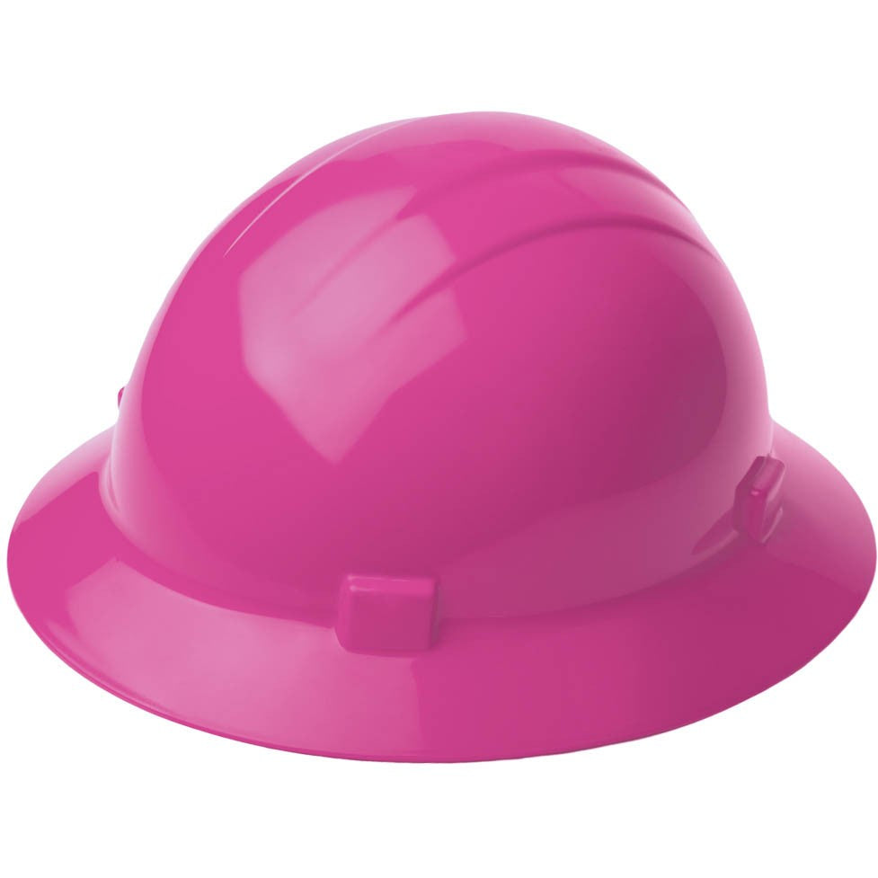 ERB by Delta Plus 19199 Americana Full Brim Hard Hat - 4-Point Ratchet Suspension - Hi-Viz Pink