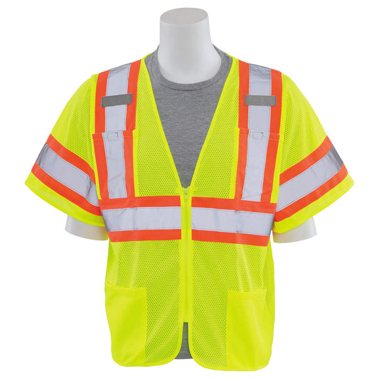 ERB by Delta Plus S683P Type R Class 3 Mesh Two-Tone Safety Vest with Zipper - Yellow/Lime
