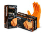 SHIELDMAXX® Heavy Duty Diamond Grip Textured Powder Free Orange Nitrile Gloves