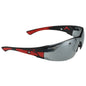 Radians OBL1-60 Obliterator Safety Glasses - Black/Red Temples - Silver Mirror Lens