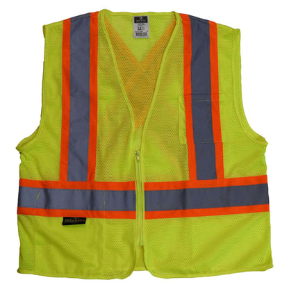 Radians SV22X-2ZGM Type R Class 2 Mesh Two-Tone X-Back Safety Vest - Yellow/Lime
