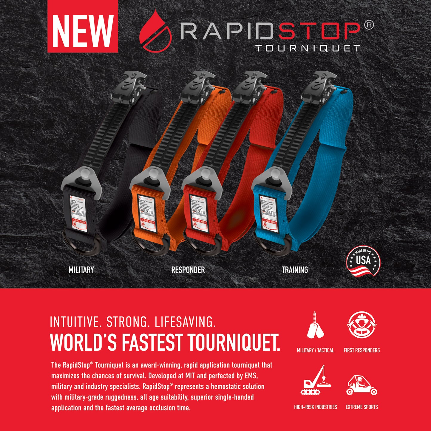 Aero RST101 RAPIDSTOP Orange Tourniquet