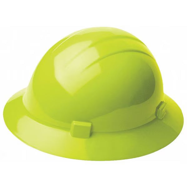 DELTAPLUS USA Hard Hat: Type 1, Class E, Fluorescent Green, 4 Point Ratchet
