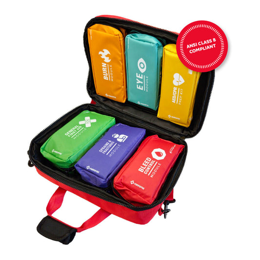 Surefill Modulator Emergency Response Bag, Standard, ANSI Class B, Injury-Specific First Aid Modules, Weather-Resistant