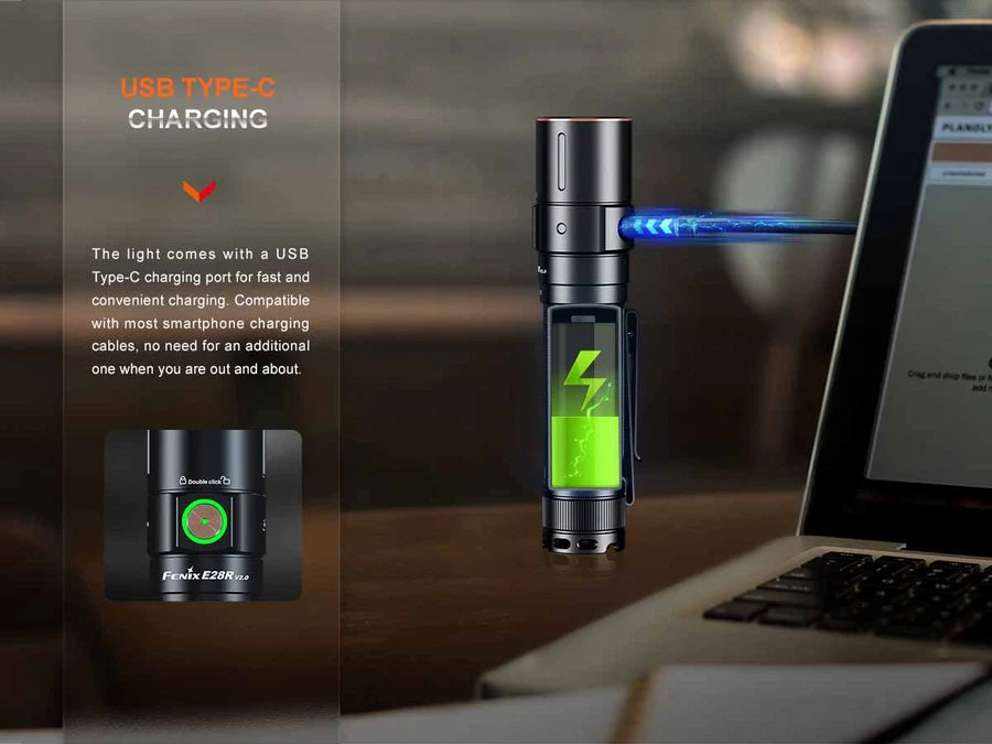 FENIX E28RV2 RECHARGEABLE EDC FLASHLIGHT