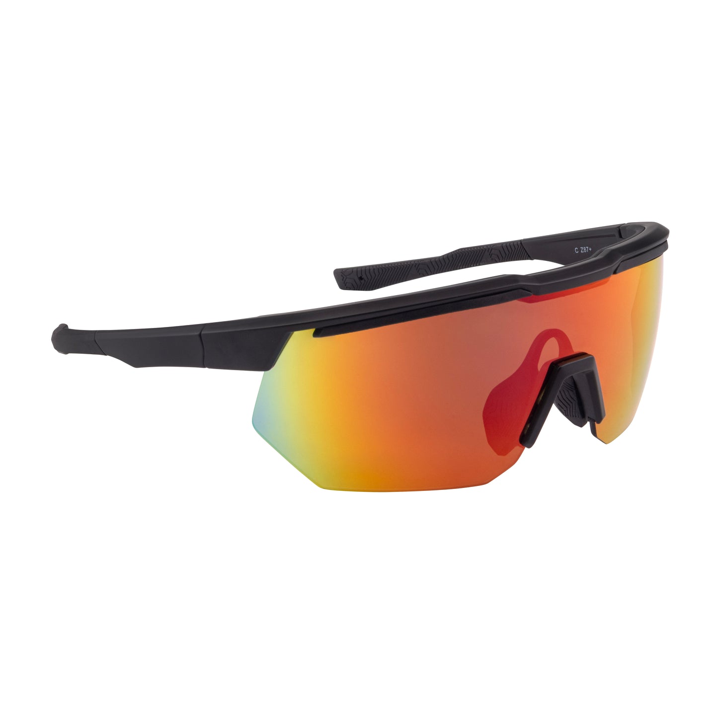 CrossFire SWAZE 4929 safety glasses, matte black frame, rainbow mirror lens