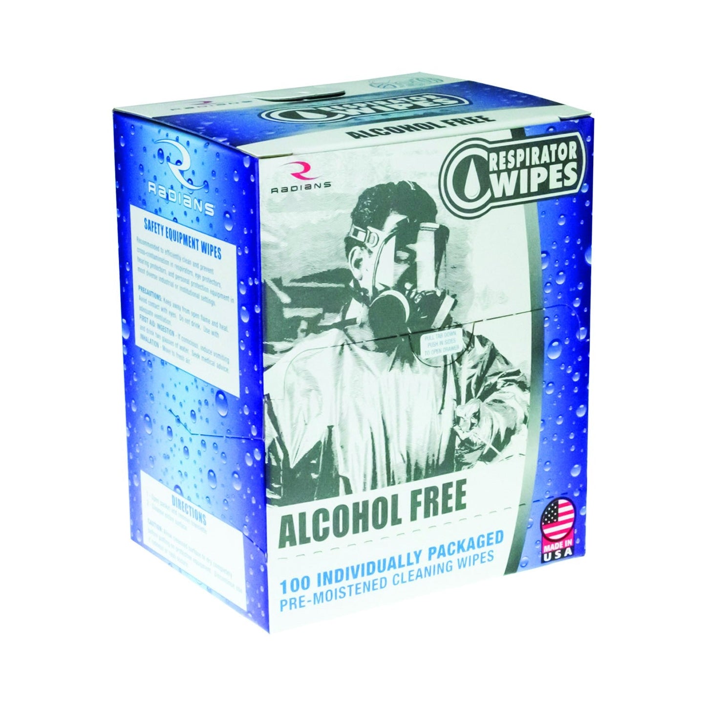 Radians RWAF-100 alcohol-free respirator wipes