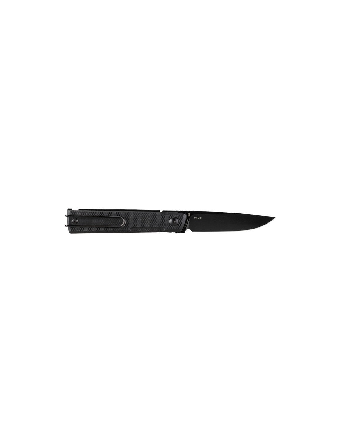 Ruike D712-B black folding knife pocket clip side