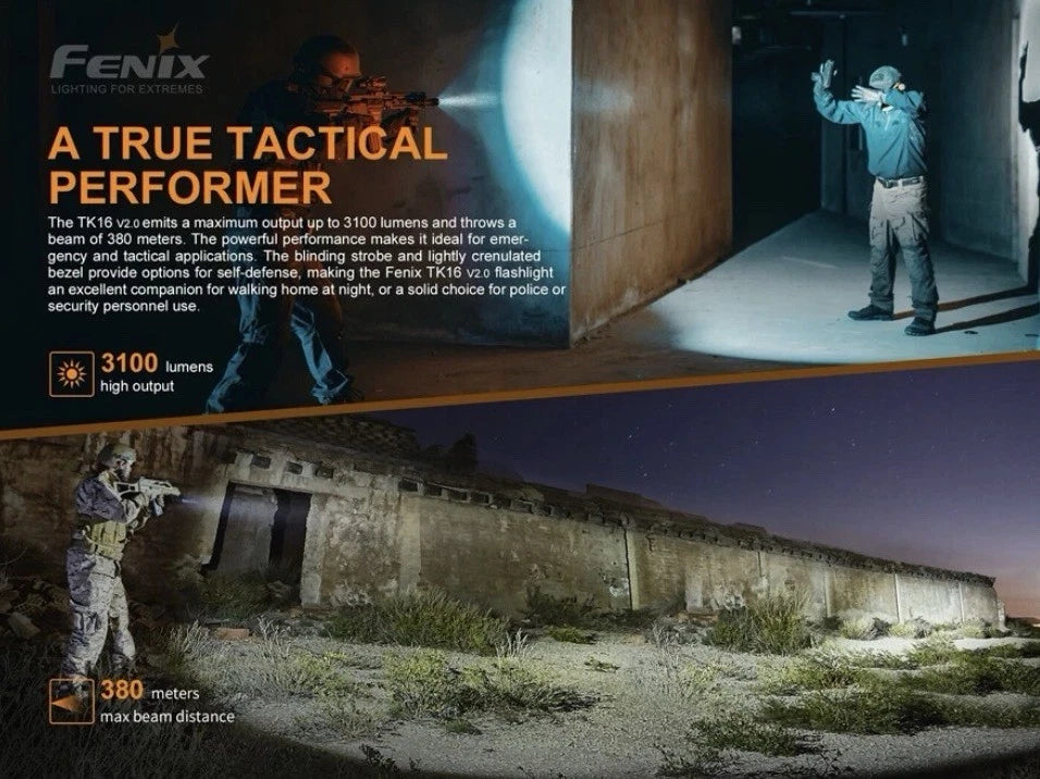 Fenix TK16 V2.0 Dual Tail Switch Flashlight