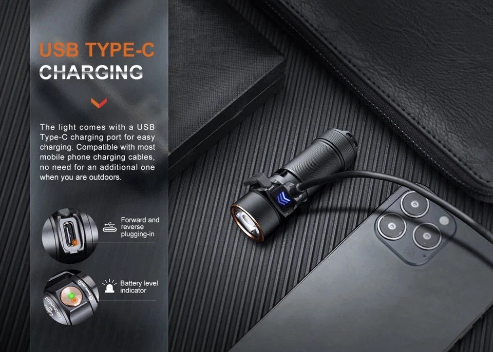 Fenix E18R v2.0 1200 Lumen Rechargeable EDC Flashlight