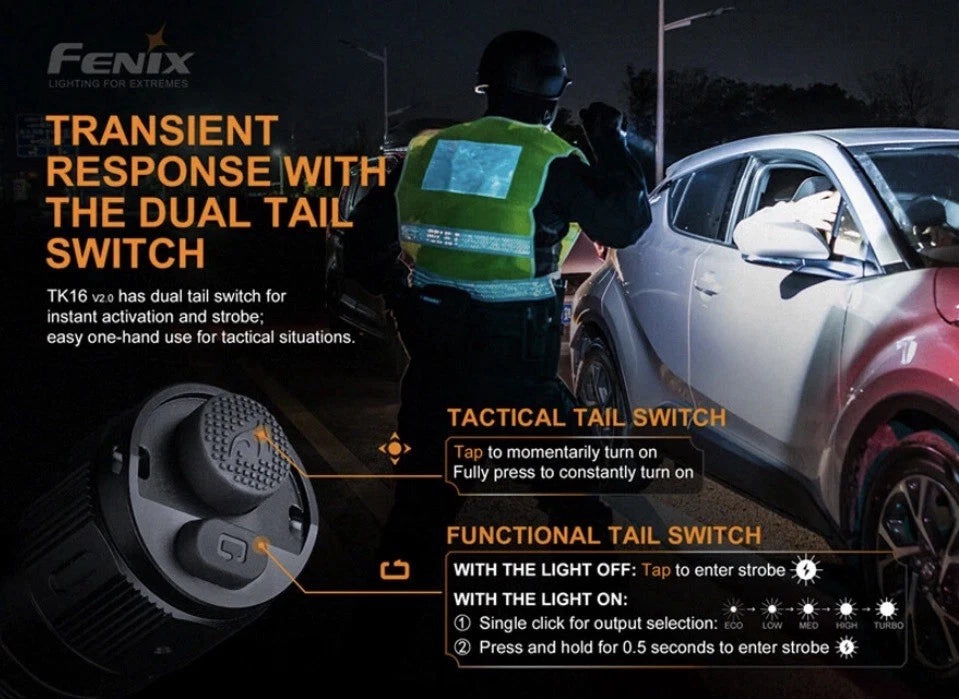 Fenix TK16 V2.0 Dual Tail Switch Flashlight