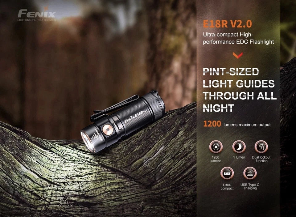 Fenix E18R V2.0 Ultra-Compact High-Performance EDC Flashlight