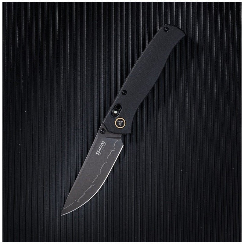 SRM 255L-MB2 folding knife black micarta