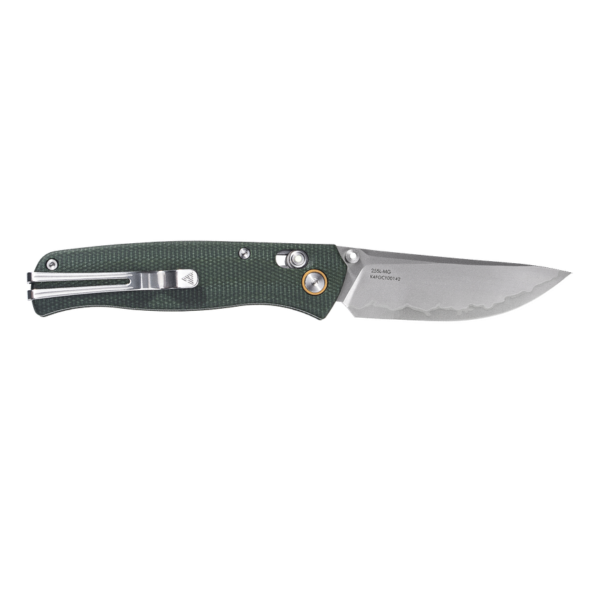 SRM 255L-MG2 folding knife green micarta